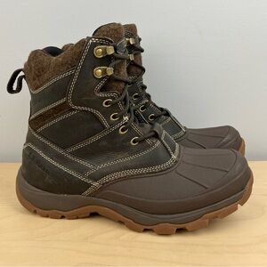 L.L. Bean Men’s Size 8.5 M Storm Chaser 5 Brown Leather Winter Boots Arctic Grip